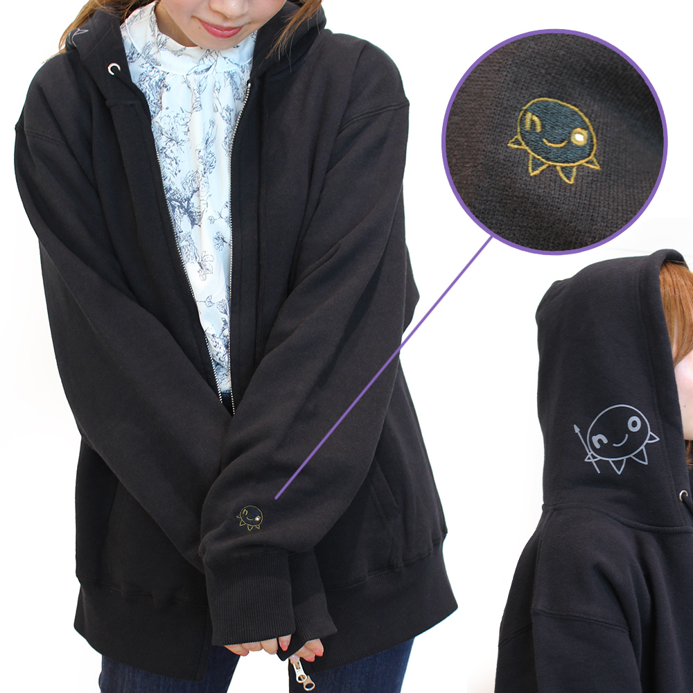 noちゃんワンポイント刺繍パーカー「ブラック」 (M/【完売】L/XL)