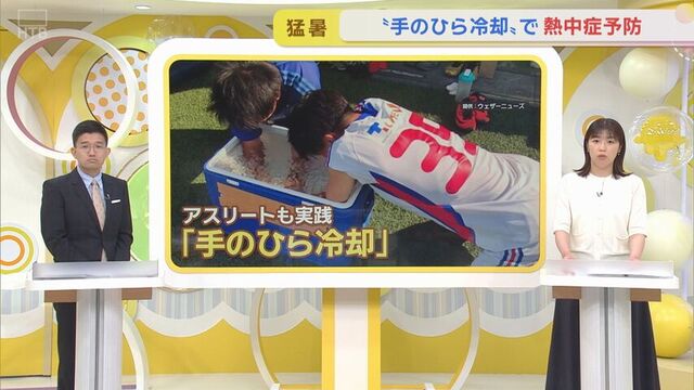 手のひらから熱中症対策　猛暑続く北海道内　自宅ですぐできる手軽な対策は サムネイル