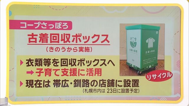 古着回収ボックスで子育て支援
