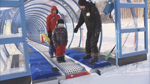 サッポロテイネスキー場のエスカレーター降り口
