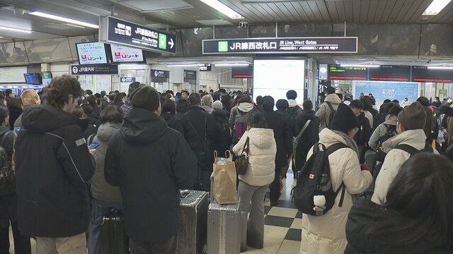 まとまった雪でJR札幌駅などでポイントに雪や氷詰まる ダイヤ乱れ 新千歳空港には長蛇の列も サムネイル