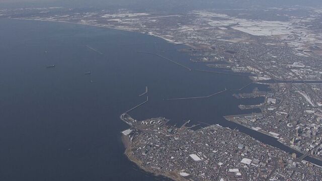 巨大地震の被害恐れがある釧路市空撮