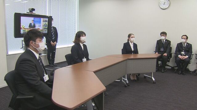 北洋銀行の入社式（2020年）