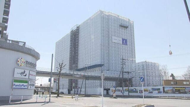 北広島駅前で進むマンションの建設