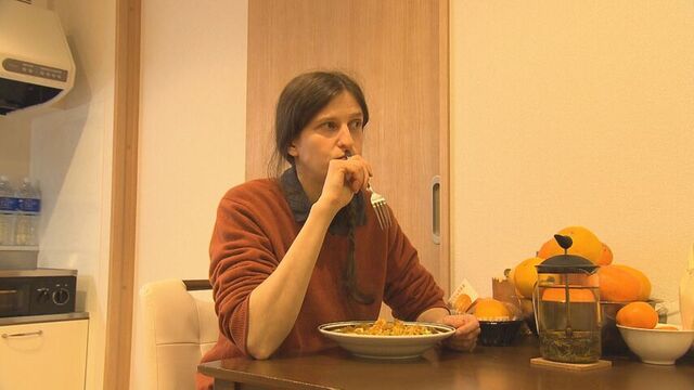 町の施設に滞在