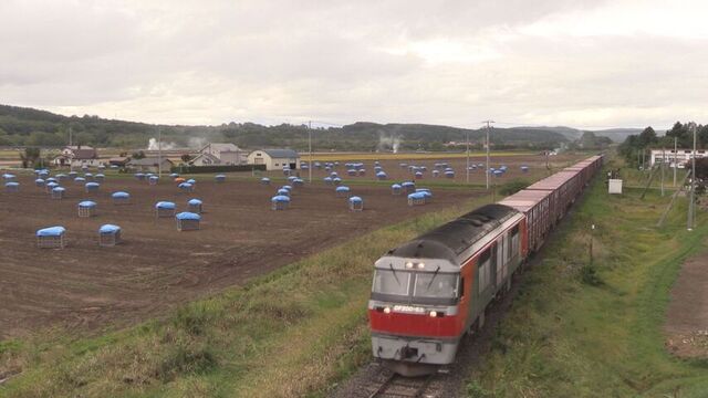 ■石北線　タマネギなどを運搬する貨物列車