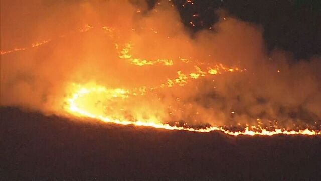 大規模な野火　夜を徹しての消火活動に　道の会見でおよそ400ヘクタール延焼明らかに　根室市珸瑤瑁 サムネイル