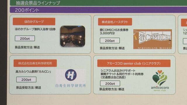 抽選で当たる商品の一部