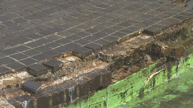 老朽化が進む噴水