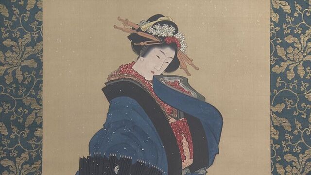 小樽芸術村開館10周年を記念 葛飾北斎の貴重な肉筆画「雪中美人図」が浮世絵美術館できょうから公開 サムネイル