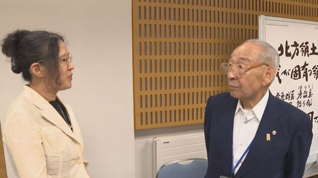 写真左：小説家・久栖博季さん/写真右： 歯舞群島勇留島　元島民・角鹿泰司さん