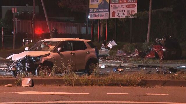 恵庭の国道で車同士衝突し大破…男性死亡　右折車の男を現行犯逮捕