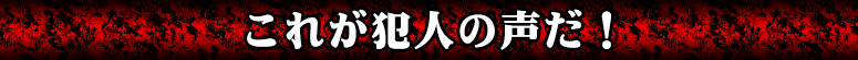 これが犯人の声だ！