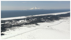 サロベツ海岸と利尻島